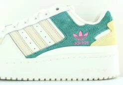 Adidas Adidas Forum Bold Stripes Blanc Beige Turquoise Jaune -Mode Chaussure Magasin adidas forum bold stripes blanc 03