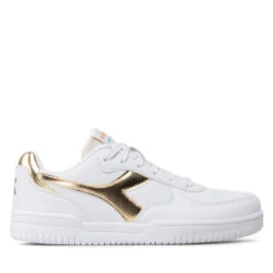 Sneakers Diadora Raptor Low Metalic Satin Wn 101.178641 01 C1070 White/Gold -Mode Chaussure Magasin sneakers diadora raptor low metalic satin wn 101 178641 01 c1070 white gold 1